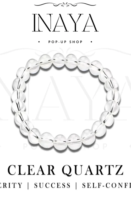 GB004 ROUND SHAPE NATURAL CLEAR QUARTZ STONE BRACELET