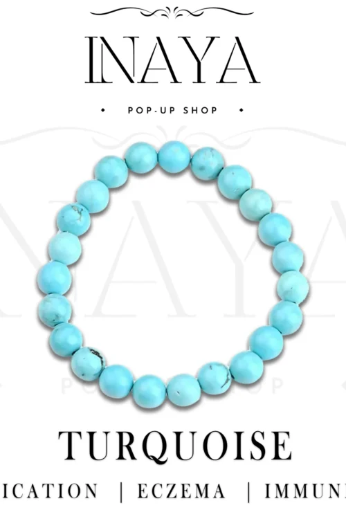 GB052 ROUND SHAPE NATURAL TURQUOISE STONE BRACELET