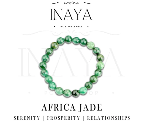 GB060 ROUND SHAPE NATURAL AFRICAN JADE STONE BRACELET