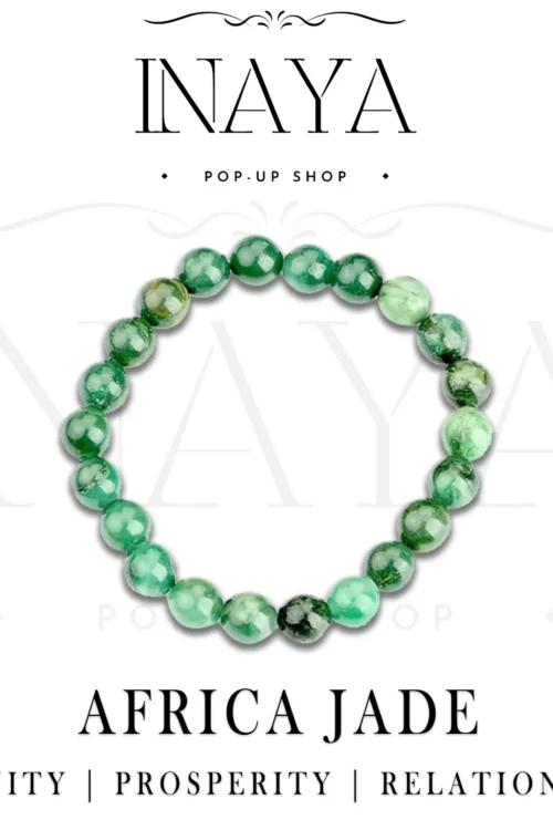 GB060 ROUND SHAPE NATURAL AFRICAN JADE STONE BRACELET