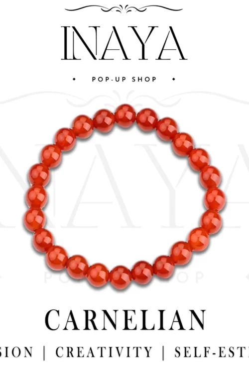 GB062 ROUND SHAPE NATURAL CARNELIAN STONE BRACELET