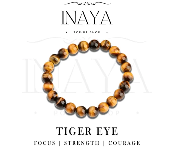 GB008 ROUND SHAPE NATURAL TIGER EYE STONE BRACELET