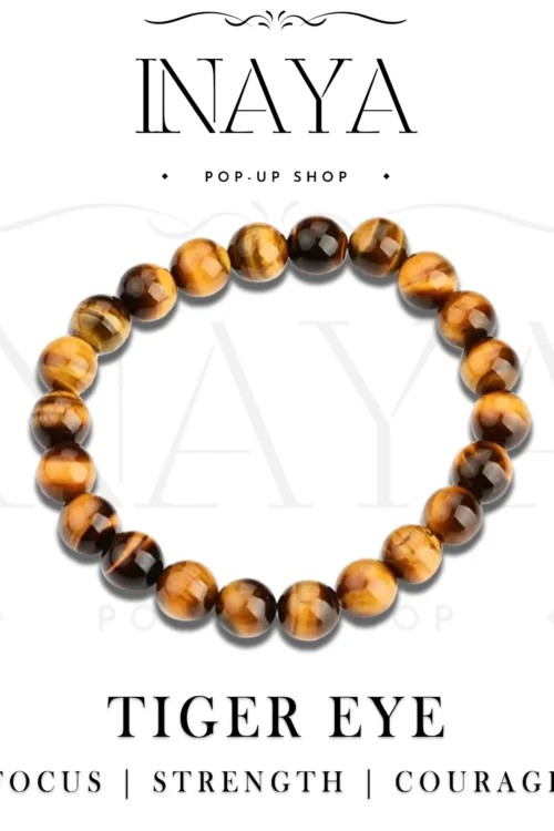 GB008 ROUND SHAPE NATURAL TIGER EYE STONE BRACELET