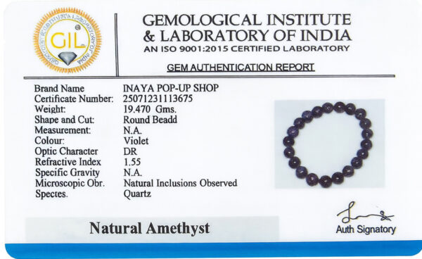 GB010 ROUND SHAPE NATURAL AMETHYST STONE BRACELET - Image 3
