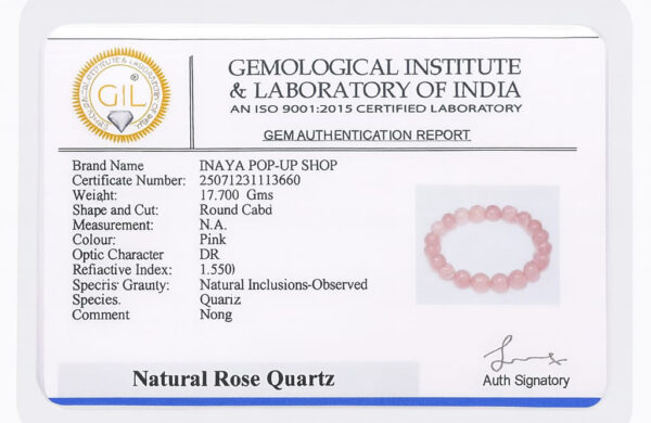 GB007 ROUND SHAPE NATURAL ROSE QUARTZ STONE BRACELET - Image 3
