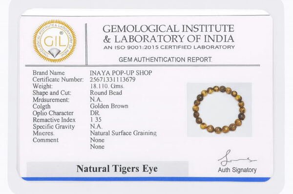 GB008 ROUND SHAPE NATURAL TIGER EYE STONE BRACELET - Image 3