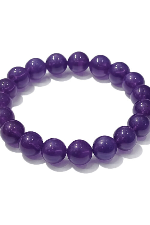 GB010 ROUND SHAPE NATURAL AMETHYST STONE BRACELET