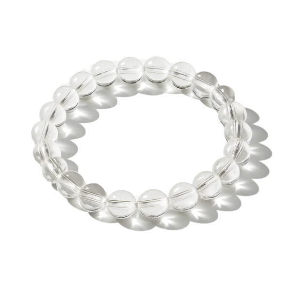 GB005 ROUND SHAPE NATURAL CLEAR QUARTZ STONE BRACELET