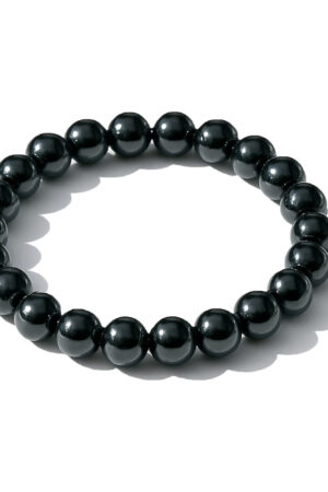 GB006 ROUND SHAPE NATURAL HEMATITE STONE BRACELET