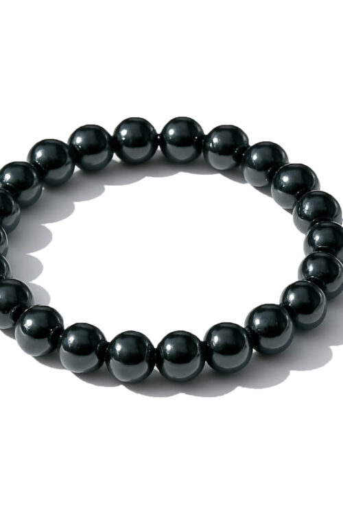 GB006 ROUND SHAPE NATURAL HEMATITE STONE BRACELET