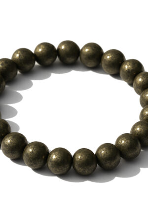 GB001 ROUND SHAPE NATURAL PYRITE STONE BRACELET