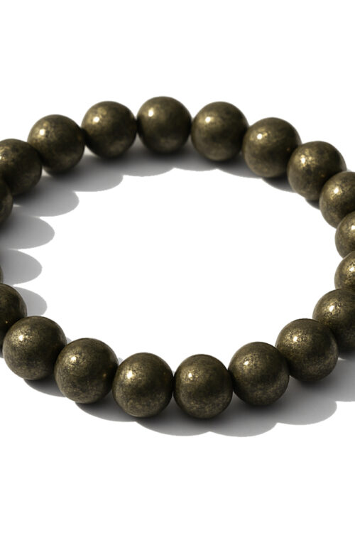 GB001 ROUND SHAPE NATURAL PYRITE STONE BRACELET