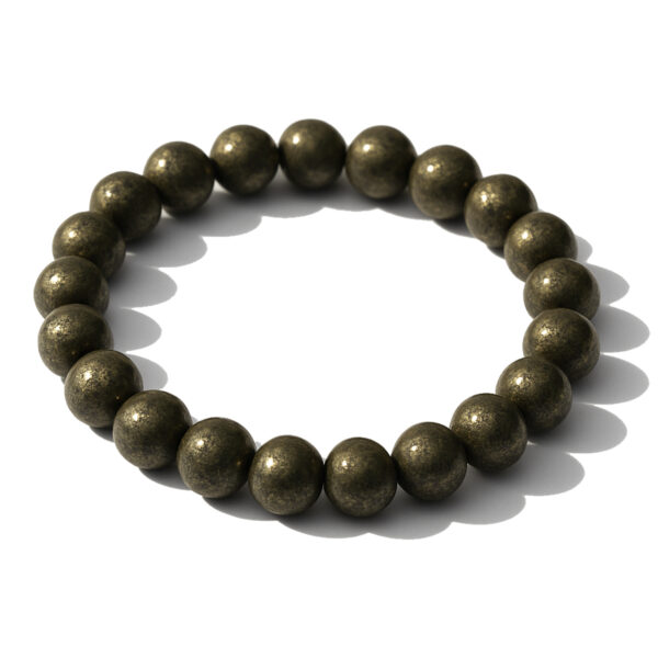 GB001 ROUND SHAPE NATURAL PYRITE STONE BRACELET