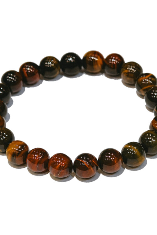 GB011 ROUND SHAPE NATURAL RED TIGER EYE STONE BRACELET