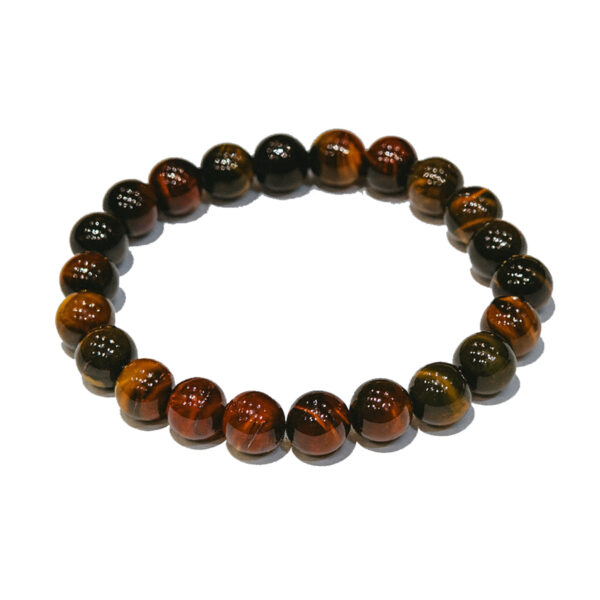 GB011 ROUND SHAPE NATURAL RED TIGER EYE STONE BRACELET
