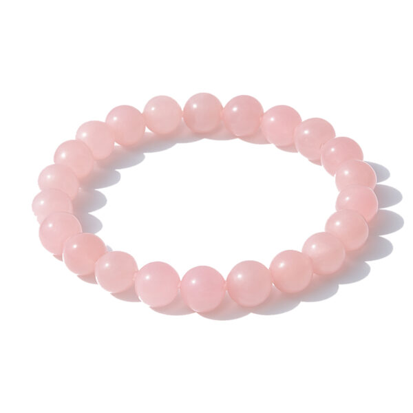 GB007 ROUND SHAPE NATURAL ROSE QUARTZ STONE BRACELET