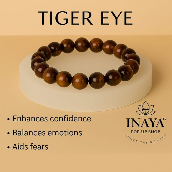 GB008 ROUND SHAPE NATURAL TIGER EYE STONE BRACELET - Image 2