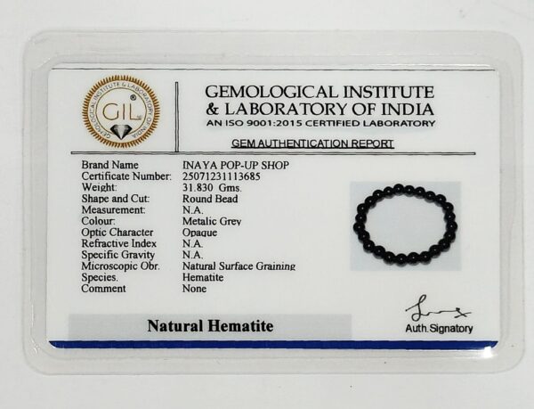 GB006 ROUND SHAPE NATURAL HEMATITE STONE BRACELET - Image 3