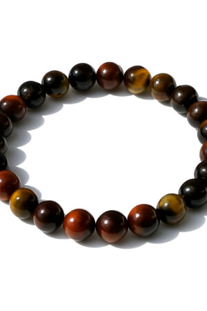 GB008 ROUND SHAPE NATURAL TIGER EYE STONE BRACELET