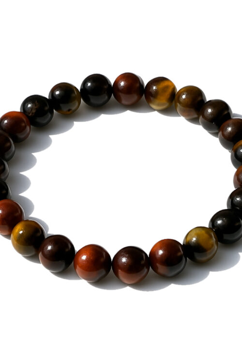 GB008 ROUND SHAPE NATURAL TIGER EYE STONE BRACELET