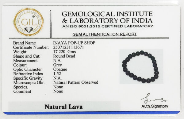 GB015 ROUND SHAPE NATURAL LAWA STONE BRACELET - Image 3