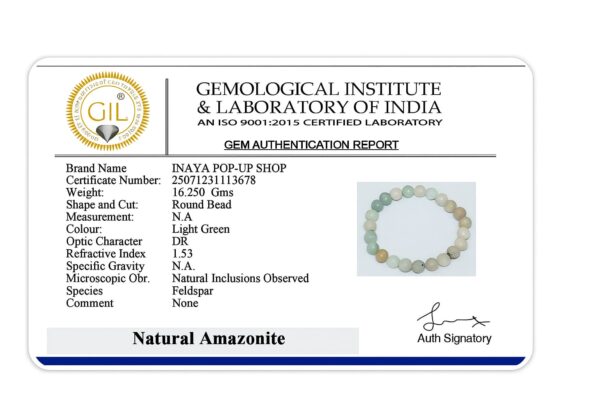 GB002 ROUND SHAPE NATURAL AMAZONITE STONE BRACELET - Image 3