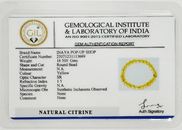 GB022 ROUND SHAPE NATURAL CITRINE STONE BRACELET - Image 3