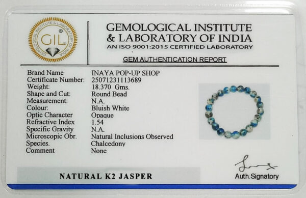 GB019 ROUND SHAPE NATURAL K2 JASPER STONE BRACELET - Image 3