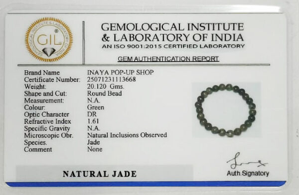 GB023 ROUND SHAPE NATURAL JADE STONE BRACELET - Image 3