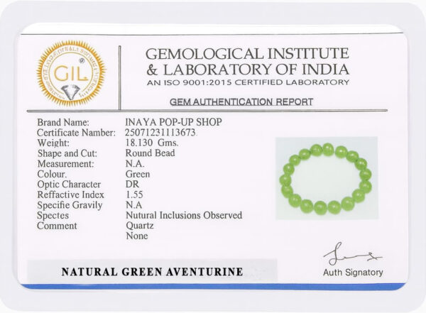 GB027 ROUND SHAPE NATURAL GREEN AVENTURINE BRACELET - Image 3
