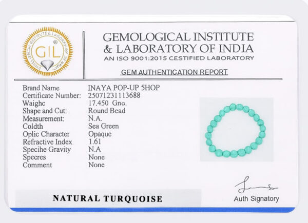 GB016 ROUND SHAPE NATURAL TURQUOISE STONE BRACELET - Image 3