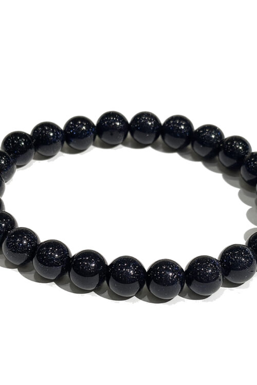 GB018 ROUND SHAPE NATURAL BLUE SUNSTONE BRACELET