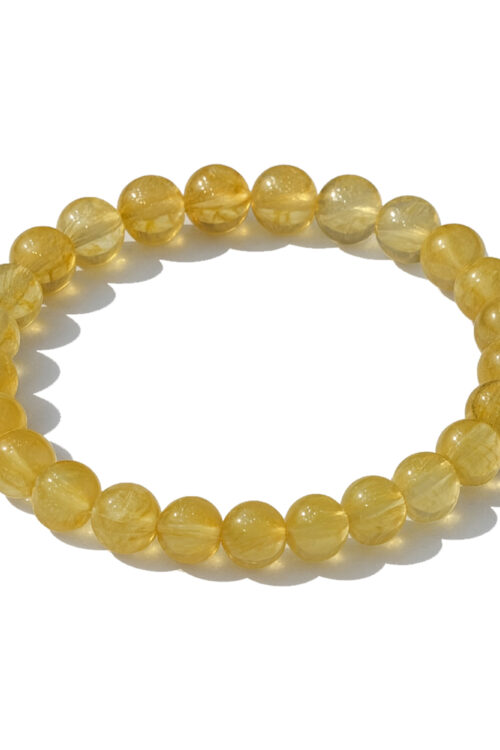 GB022 ROUND SHAPE NATURAL CITRINE STONE BRACELET