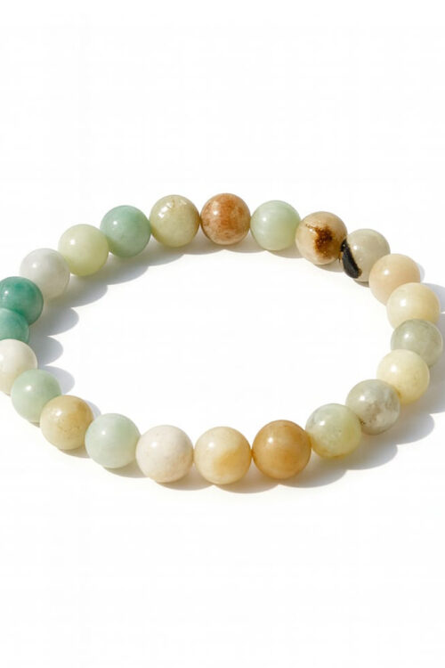 GB002 ROUND SHAPE NATURAL AMAZONITE STONE BRACELET
