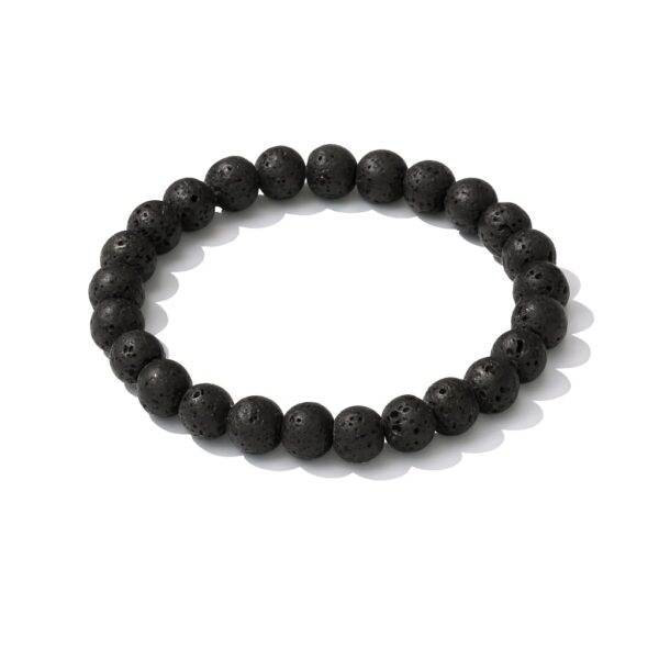 GB015 ROUND SHAPE NATURAL LAWA STONE BRACELET