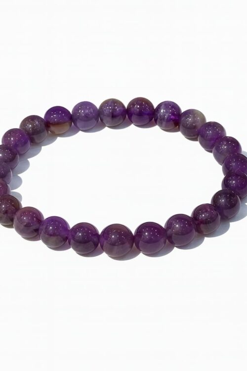 GB017 ROUND SHAPE NATURAL AMETHYST STONE BRACELET