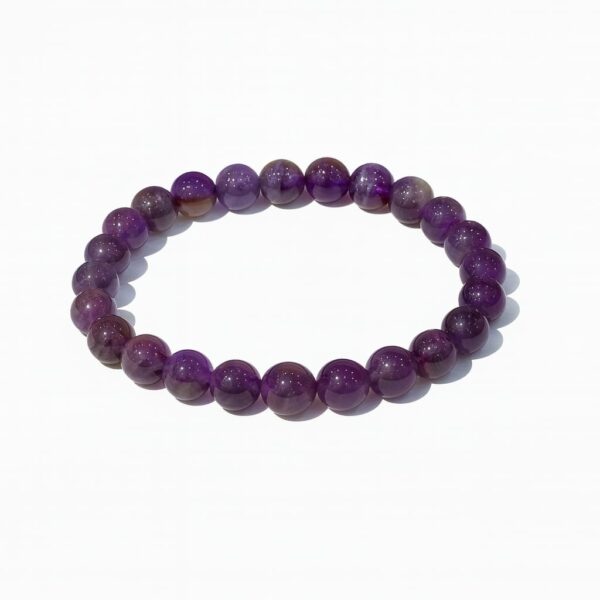 GB017 ROUND SHAPE NATURAL AMETHYST STONE BRACELET