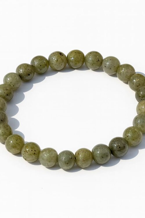 GB021 ROUND SHAPE NATURAL LABRADORITE STONE BRACELET