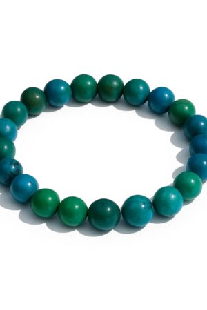 GB025 ROUND SHAPE NATURAL CRYSOCOLLA STONE BRACELET