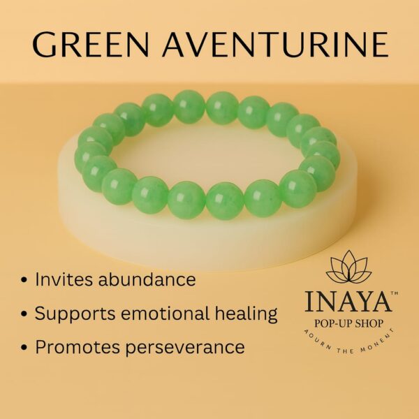 GB027 ROUND SHAPE NATURAL GREEN AVENTURINE BRACELET - Image 2