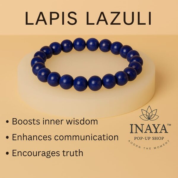 GB024 ROUND SHAPE NATURAL LAPIS STONE BRACELET - Image 2