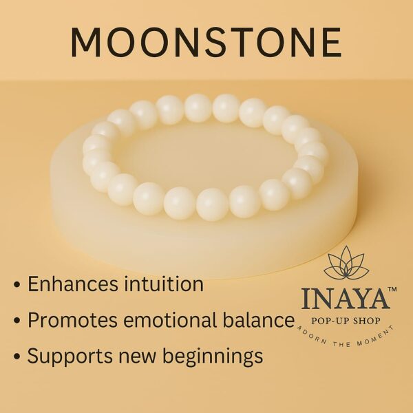 GB026 ROUND SHAPE NATURAL  MOONSTONE BRACELET - Image 2