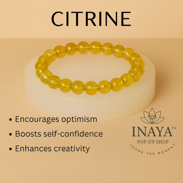 GB022 ROUND SHAPE NATURAL CITRINE STONE BRACELET - Image 2