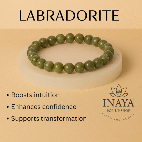 GB021 ROUND SHAPE NATURAL LABRADORITE STONE BRACELET - Image 2