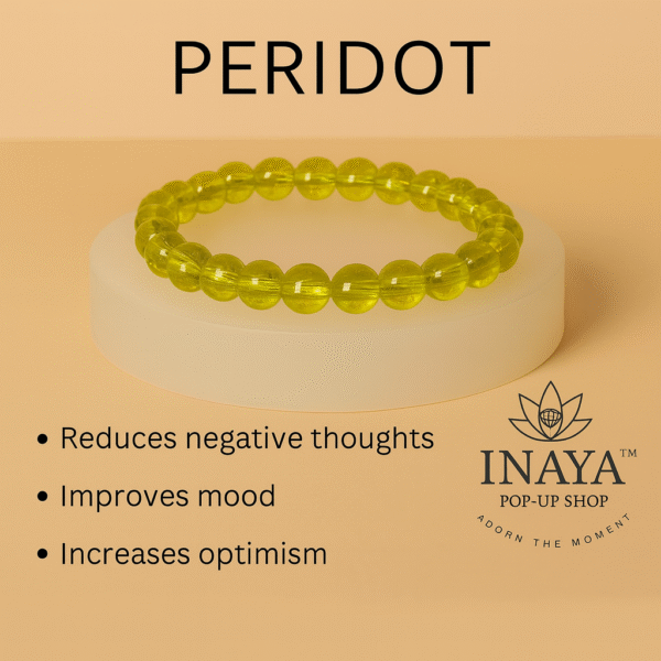 GB020 ROUND SHAPE NATURAL PERIDOT STONE BRACELET - Image 2